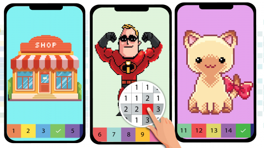 اسکرین شات 6 بازی Pixel Art Color by number Game