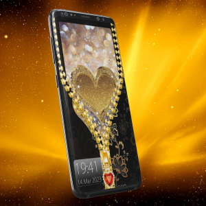 اسکرین شات برنامه Gold Zipper Lock Screen 3