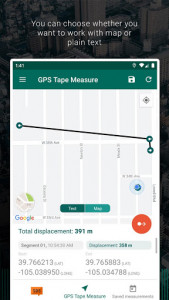 اسکرین شات برنامه My GPS Tape Measure 2