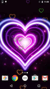 اسکرین شات برنامه Neon Hearts Live Wallpaper 3