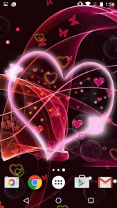 اسکرین شات برنامه Neon Hearts Live Wallpaper 5