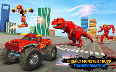 اسکرین شات برنامه Dino Robot Car Game – Monster Truck Robot games 2