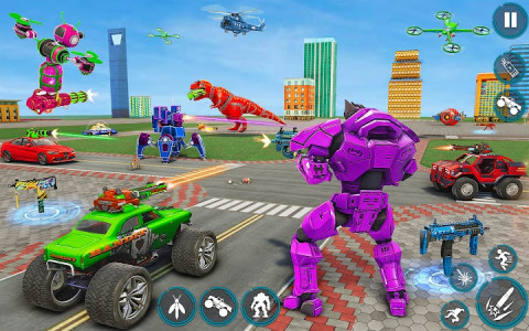 اسکرین شات برنامه Dino Robot Car Game – Monster Truck Robot games 3