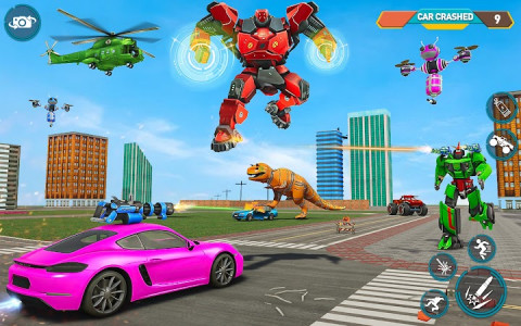 اسکرین شات برنامه Dino Robot Car Game – Monster Truck Robot games 1