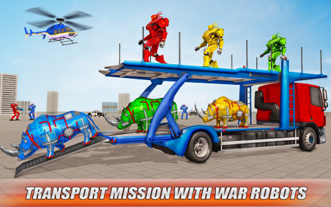 اسکرین شات برنامه Rhino Robot Transport Game 3d 4