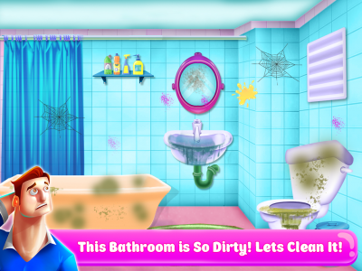 اسکرین شات 2 برنامه Girl Home Cleaning Game