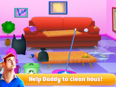 اسکرین شات برنامه Daddy's Little Prince Helper -Messy House Cleaning 1