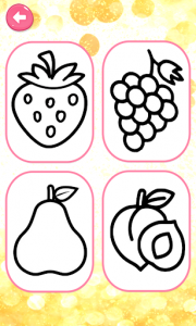 اسکرین شات برنامه Fruit & vegetables Coloring Book For Kids Glitter 2