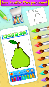 اسکرین شات برنامه Fruits Coloring Book & Drawing 6