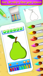 اسکرین شات 6 برنامه Fruits Coloring Book & Drawing