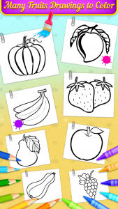 اسکرین شات برنامه Fruits Coloring Book & Drawing 2