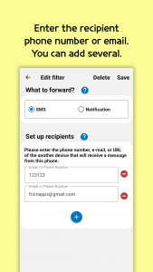 اسکرین شات 2 برنامه SMS Forwarder