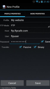 اسکرین شات برنامه FtpCafe FTP Client 6