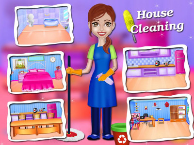 اسکرین شات برنامه Big House Cleaning And Washing Game 6