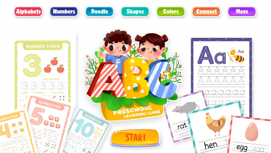 اسکرین شات برنامه Preschool Learning & Draw Game 1