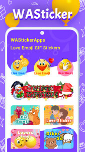 اسکرین شات برنامه WAStickerApps Love Emoji GIF Stickers 6