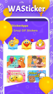اسکرین شات برنامه WAStickerApps Love Emoji GIF Stickers 1
