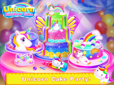 اسکرین شات برنامه Rainbow Unicorn Cake Maker – Kids Cooking Games 1