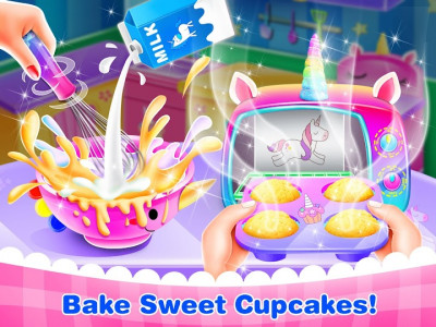 اسکرین شات برنامه Unicorn Cone Cupcake Mania - Ice Cream Cake Maker 4