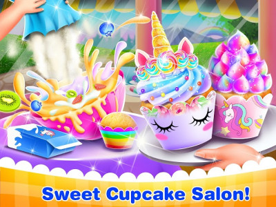 اسکرین شات برنامه Unicorn Cone Cupcake Mania - Ice Cream Cake Maker 1