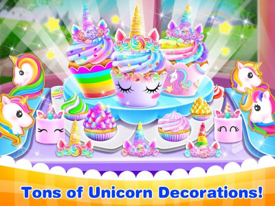 اسکرین شات برنامه Unicorn Cone Cupcake Mania - Ice Cream Cake Maker 5