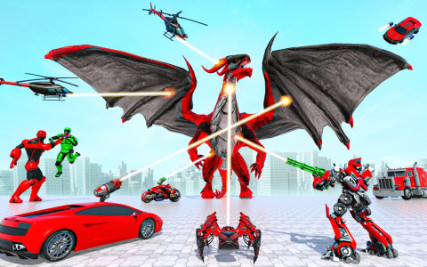 اسکرین شات بازی Police Dragon Robot Car Games 8