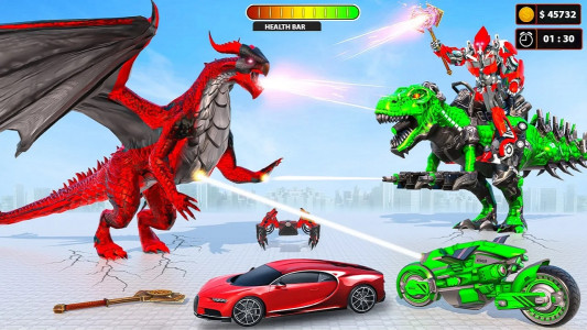 اسکرین شات بازی Police Dragon Robot Car Games 4
