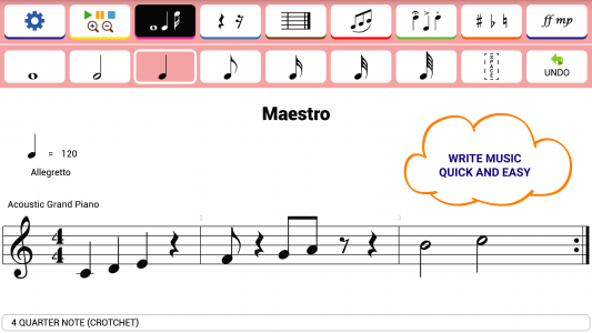 اسکرین شات برنامه Maestro - Music Composer 1