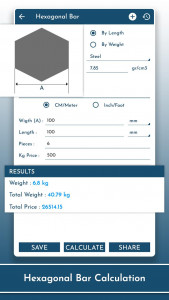 اسکرین شات برنامه Metal: Steel Weight Calculator 3