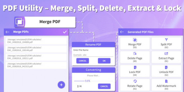 اسکرین شات برنامه PDF Utility – Merge, Split, Delete, Extract & Lock 1