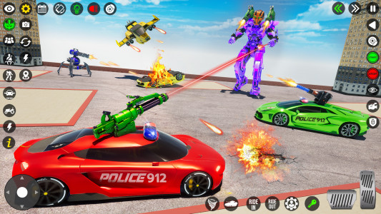 اسکرین شات برنامه US Police Car Robot Fight Game 1