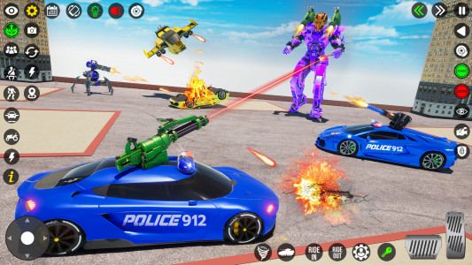 اسکرین شات برنامه US Police Car Robot Fight Game 2