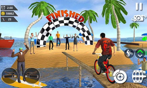 اسکرین شات برنامه Waterpark Bicycle Surfing - BMX Cycling 2019 1