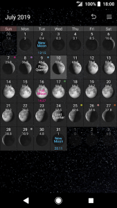 اسکرین شات برنامه Simple Moon Phase Calendar 1