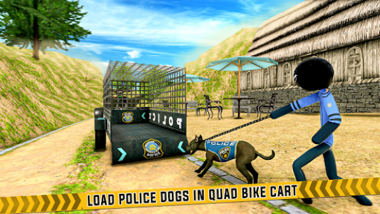 اسکرین شات برنامه Stickman Police Dog ATV Bike Transporter 3