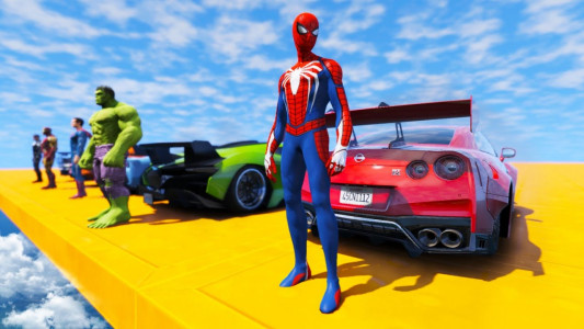 اسکرین شات برنامه Spider hero Cars Stunt Games 3