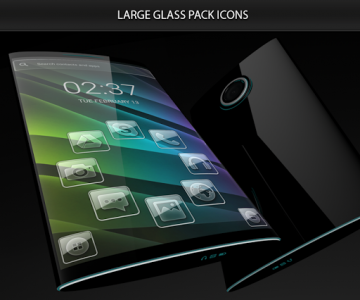 اسکرین شات برنامه Glass theme & glass icon pack + amoled wallpapers 2