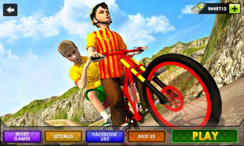 اسکرین شات بازی Kids Bicycle Taxi Sim 2018: Offroad BMX Racing 1