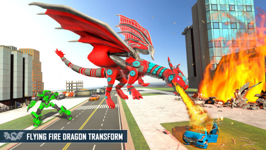 اسکرین شات برنامه Flying Dragon Robot Car Games 4