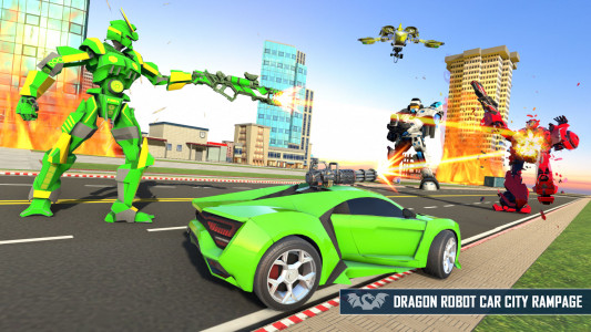 اسکرین شات برنامه Flying Dragon Robot Car Games 2
