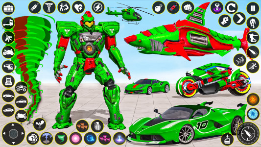 اسکرین شات 1 برنامه Shark Robot Transform Game 3D