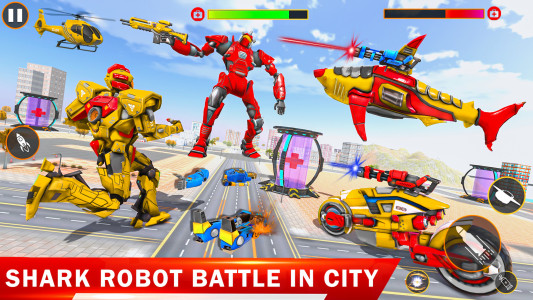 اسکرین شات 1 برنامه Shark Simulator Robot Games 3D