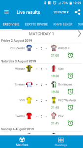 اسکرین شات برنامه Live Scores for Eredivisie 2020/2021 1