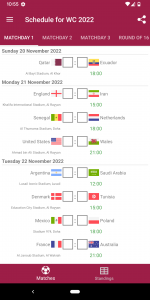 اسکرین شات برنامه Schedule for World Cup 2022 1