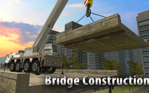 اسکرین شات بازی Bridge Construction Crane Sim 1