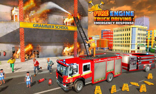 اسکرین شات برنامه Fire Engine Truck Driving : Emergency Response 4