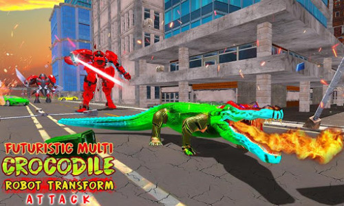 اسکرین شات بازی Futuristic Multi Crocodile Robot Transform Attack 2