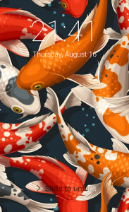 اسکرین شات برنامه Koi fish lock screen japanese koi fish 3D locker 5
