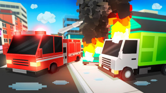 اسکرین شات بازی Cube Fire Truck: Firefighter 4