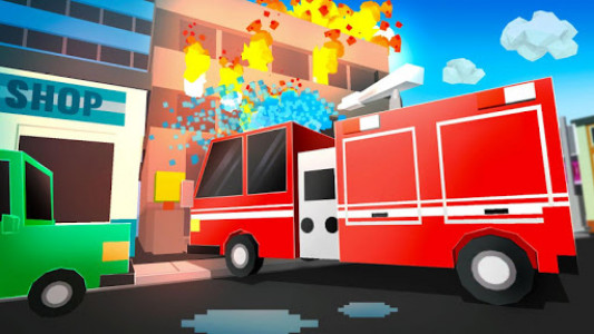 اسکرین شات بازی Cube Fire Truck: Firefighter 3